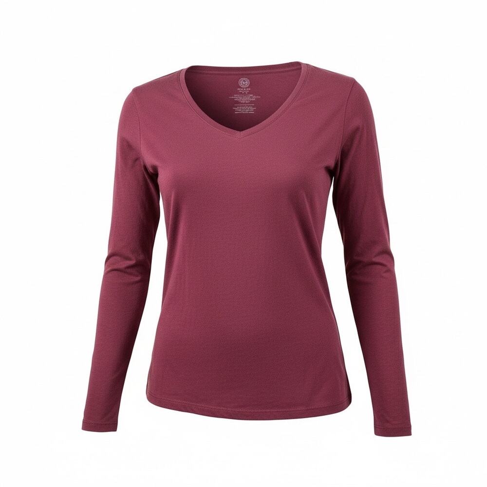 SO Authentic American Heritage V-Neck Long Sleeve Tee Women’s Small Pink